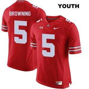 Youth NCAA Ohio State Buckeyes Baron Browning #5 College Stitched Authentic Nike Red Football Jersey VL20G03YF